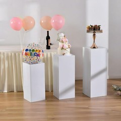 5PCS Metal White Cake Display Pedestal Stands Square Pillars for Party Wedding
