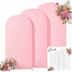 Arch Backdrop Cover 7.2FT 6.6FT 6FT Arch 7.2FT, 6.6FT, 6FT White and Pink