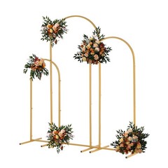 Metal Arch Backdrop Stand Gold Wedding Arch Stand Set of 3(6FT/5FT/4FT)for Party