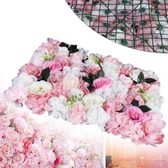 12 Pcs Artificial Flower Wall Panel Rose Dahlia Leaves Wedding Backdrop Stage