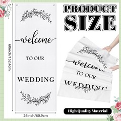 Yousoontic Welcome to Our Wedding Linen Rustic Wedding Welcome Banner Plain C…