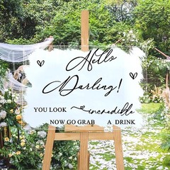 Welcome to Our Wedding Sign Decals Wedding Welcome Sign for Backdrop Selfie M…