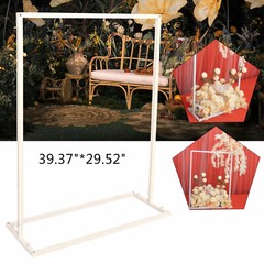 1×0.75M Wedding Arch Backdrop Metal Stand Flowers Balloons Frame Party For Decor