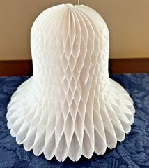 White Paper Honeycomb Wedding Bells Decorations Hanging Set of 4, 6″, 4.5″, 3.5″