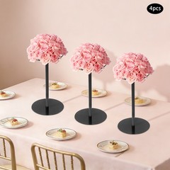 4Pcs 40cm Wedding Flower Stands,Black Metal Flower Stand for Table Centerpieces