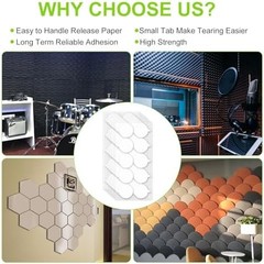 150Pcs Double-Sided Adhesive Tape for Acoustic Sound Proof Foam Panels, Removabl