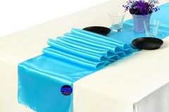 MDS 5 PCS Satin Table Runners 12 x 108 Inch 5 PCS (12 x 108 Inch) Turquoise