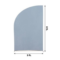 8 ft x 5 ft DUSTY BLUE Matte Fitted Spandex Half Moon Arch Stand Cover Wedding