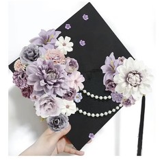 Fake Flower Heads Mini Artificial Purple Faux Dahlia Rose Flowers DIY Home Craft