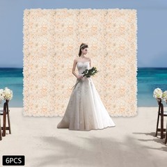 40x60cm Artificial Fake Flower Wall Panel Banquet Wedding &Party Decor 6pc
