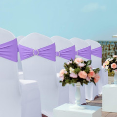 Spandex Chair Sashes Bows Premium Stretch Chair Cover Band with Buckle Slider