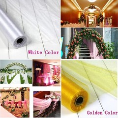 32.8Yards Bridal Wedding Draping Decoration Glass Yarn (White and Golden Random)