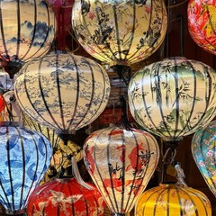set 5 pcs silk lantern decoration size 18 inches