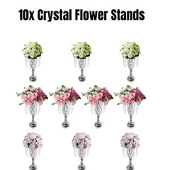 10PCS Crystal Stands Wedding Table Centerpieces Flower Racks 21.7inch Tall New