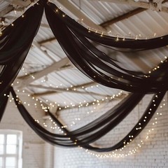 5ft x 32ft BLACK Premium Chiffon Sheer Backdrop CURTAIN PANEL Drape Party Events