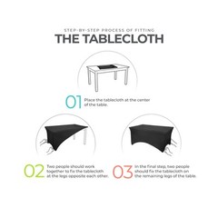 Utopia Kitchen Spandex Tablecloth 2 Pack [6FT, Black] Tight, Fitted, Washable…