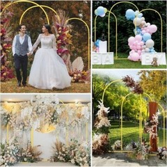 Set of 3 Metal Arch Backdrop Stand Wedding Frame for Birthday Party 7.2/6.6/6FT