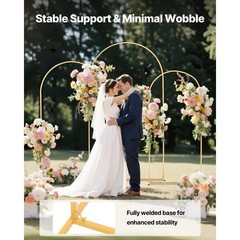Uimoso Metal Arch Backdrop Stand 7.2/6.6/6 ft 3 PCS for Weddings and Events