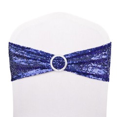 10-100Pcs Stretch Sequin Wedding Chair Bands with Buckle Slider Sashes Bow Decor