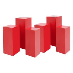 6* Red Display Pedestal Stands Cuboid Cake Flower Decor Display Holder Load 50kg