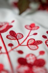 Ukrainian Wedding Rushnyk Set 4 Pcs Red Embroidered Ceremony Towels