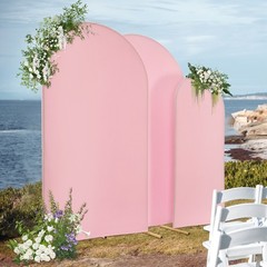 3 pcs Round Top Wedding Arch Backdrop STAND COVERS Set for Party/Birthday