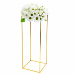 11*11*31in Modern Gold Rectangular Iron Flower Display Rack With Acrylic Plate