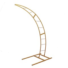 7 ft Gold Half Crescent Moon Floral Display Frame Arch Backdrop Stand Events