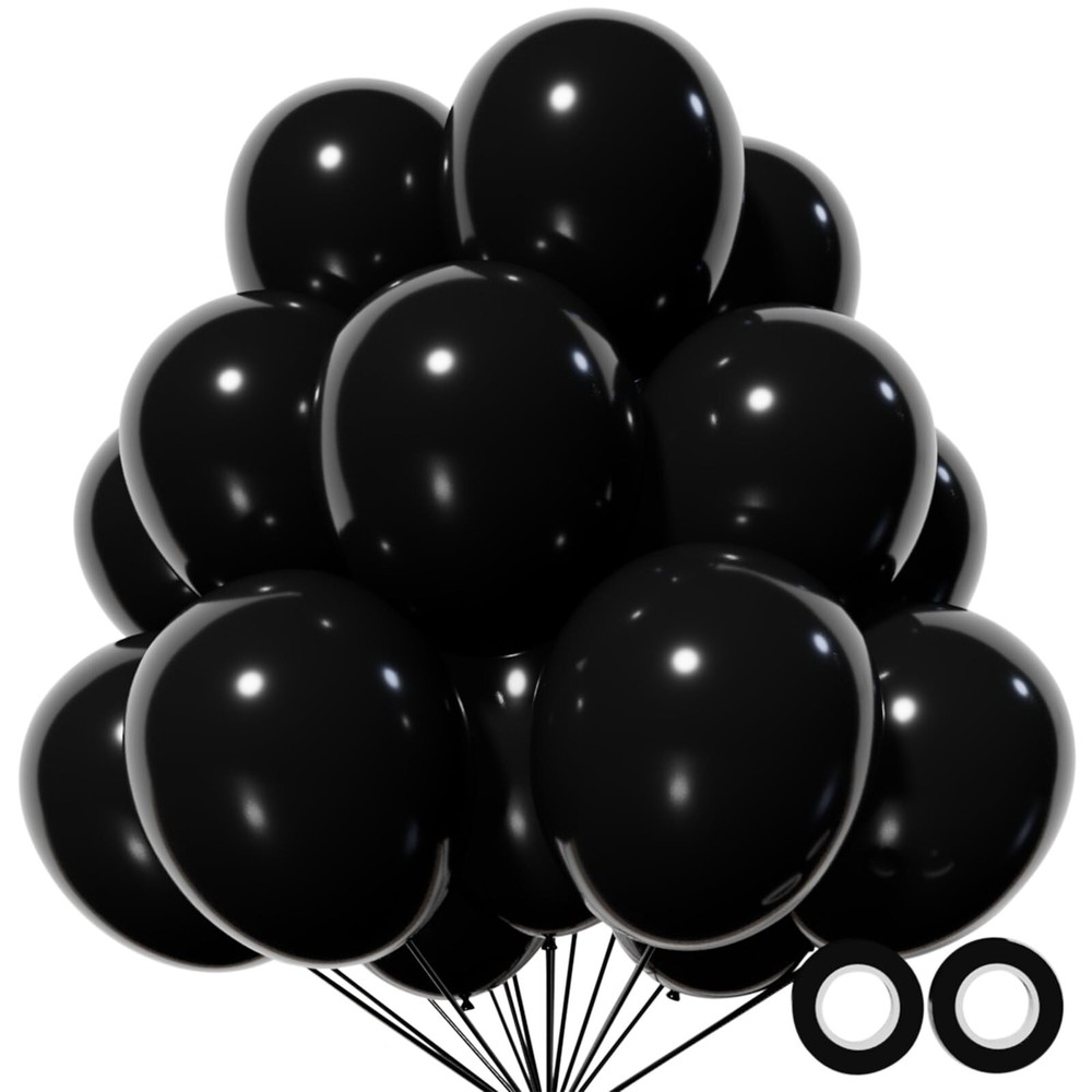 110pcs Black Balloon 12 inch, Black Latex Balloons for Birthday Party Baby Sh…