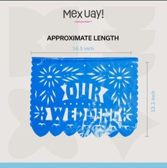 Our wedding. Party Banners~ 3 Pack 18ft each Banner-Plastic Papel Picado.