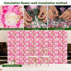 Flower Backdrop Wedding 12 Packs 15×15 in 3D Floral Rose Wall Panels Background
