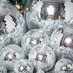 16″ Extra Large Silver Glass Mirror Disco Ball Ornaments Party Decorations
