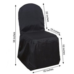10 Black POLYESTER BANQUET CHAIR COVERS Wedding Party Dinner Decorations SALE