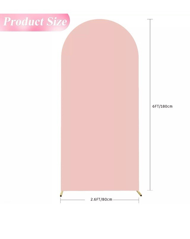 2.6 X 6FT Wedding Arch Cover Spandex Fitted Wedding Arch Stand Covers Round