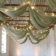 5ft x 32ft SAGE GREEN Premium Chiffon Sheer Backdrop CURTAIN PANEL Drape Party
