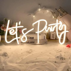 Custom Let’s Neon Signs Large sign with Dimmer for Bachelorette Engagement Fi…
