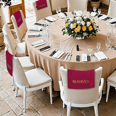 12 Pieces Velvet Reserved Chair Signs for Weddings – Gold Foil Church Pew Seatin