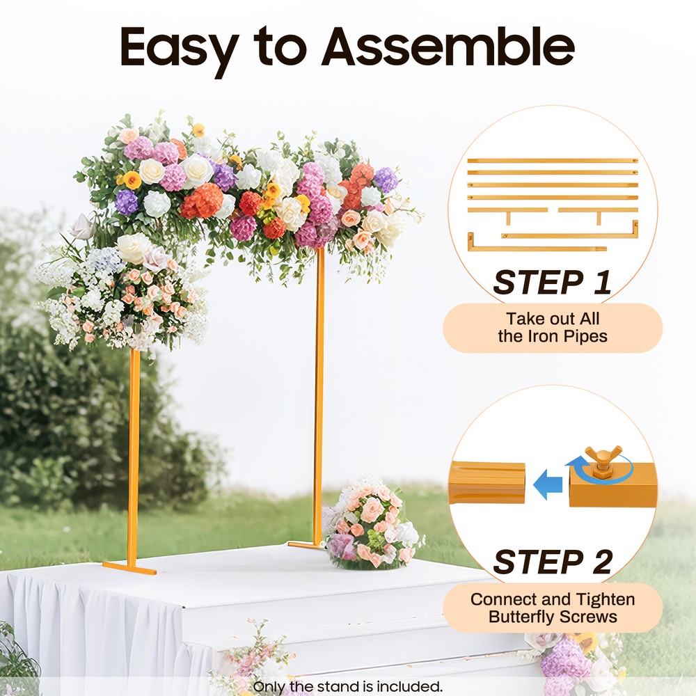 2×1.5M Wedding Arch Rectangular Party Arch Detachable Decorative Frame Reusable