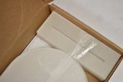 Jinmury 10 Pack Frosted Arch Acrylic Signs w Stand 5″ x 7″ Blank Table Decor