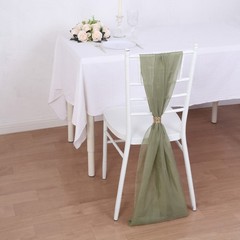 10 DUSTY SAGE Premium Chiffon Wide CHAIR SASHES Wedding Party Reception
