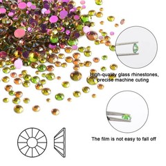 1440 Piece Flat Back Crystal Rhinestones Glue Fix Round Gems Mixed 7 Sizes SS…
