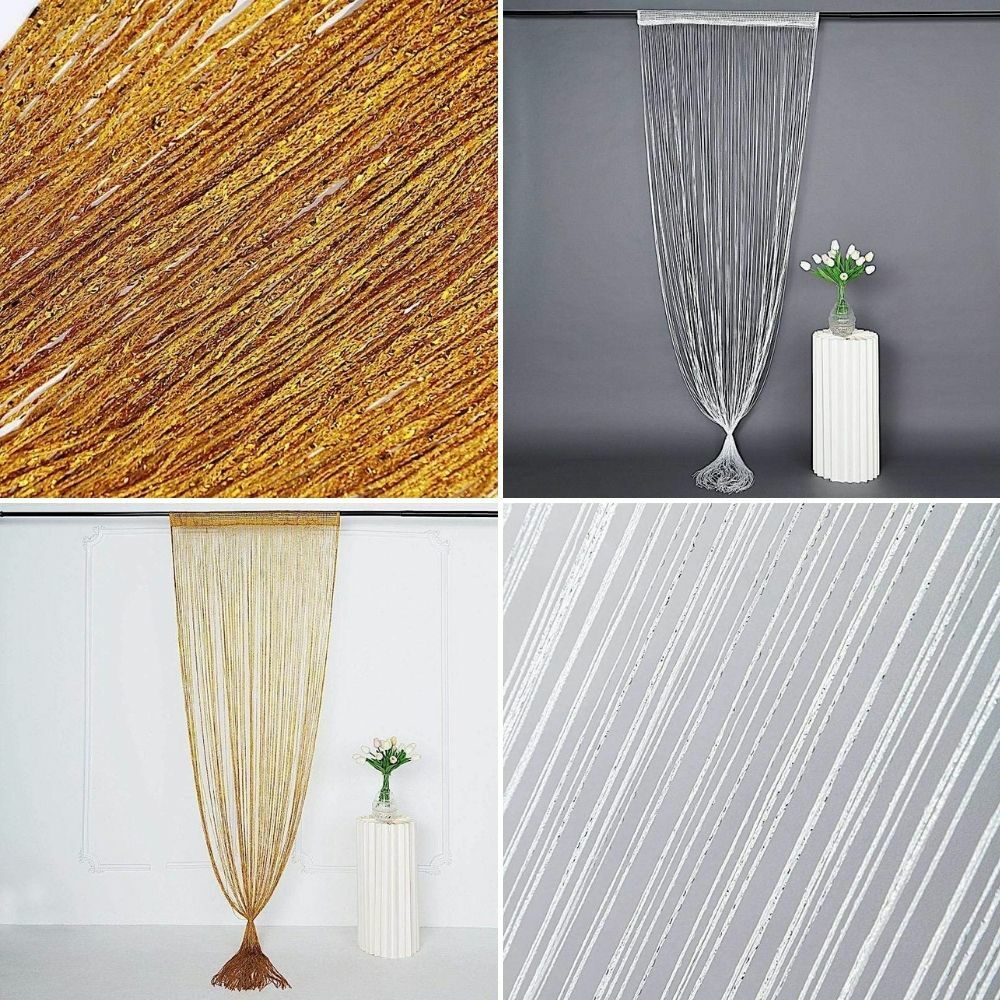 3×8 feet SILK TASSELS FRINGE CURTAIN Photo Booth Backdrop Home Wedding Party