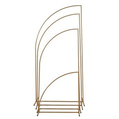 4 Gold Metal Floral Display Frame Half Moon Backdrop STAND Arch Set Party Events