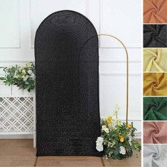 6 ft Fitted Metallic Spandex Round Top Wedding Arch Backdrop STAND COVER Party