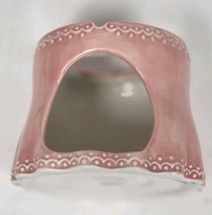 Vintage Ceramic Candle Shade Tealight Luminary Pink Roses Shabby Chic Cottage