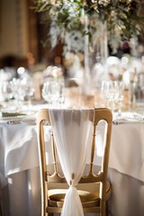 CHAIR COVER WEDDING DÉCOR DRAPING CHIFFON VERTICAL DRAPES VARIOUS COLOURS