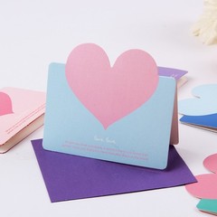10pcs/bag Mixed Color LOVE Heart Shape Greeting Card Valentines Day Gift Card We