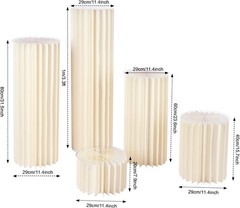 DIY Accordion Cylinder Cardboard Folding Pillar Pedestal Box 5PCS Large