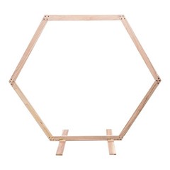 Wood Hexagon Arch Backdrop Stand 7.1 FT Hexagon Wood Wedding Arch Frame Decor