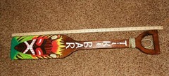 Beach Wedding Tiki Bar Decor, Hand-Painted Vibrant Colors Wood Tiki Paddle